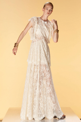White Lace Tiered Maxi Dress